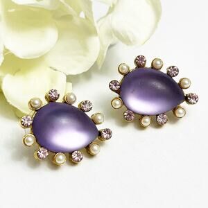 1928 Brand Vintage Victorian Style Lavender Teardrop Earrings